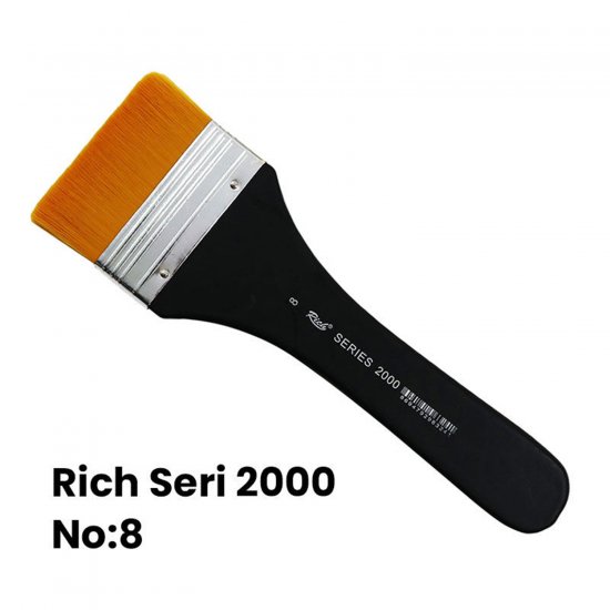 Rich 2000 Seri No 8 Siyah Saplı Sarı Sentetik  Zemin Fırça